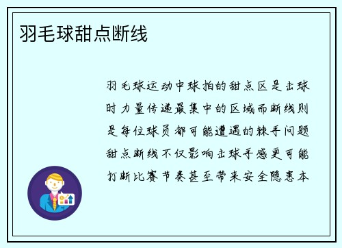 羽毛球甜点断线